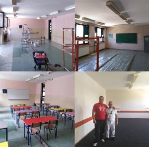 Sredjivanje pred početak nove školske godine u ćuprijskoj OŠ "13. oktobar" - Zlatne ruke školskih domara !!!