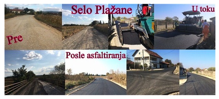 Završeno asfaltiranje puta u despotovačkom selu Plažane !!