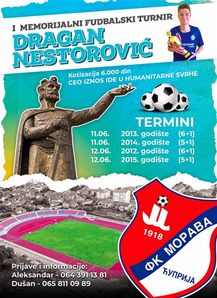 Prijavite se za učešće u 1. MEMORIJALNOM FUDBALSKOM TURNIRU „Dragan Nestorović“ koji se održava u junu