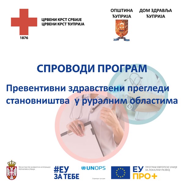 U toku je realizacija projeka “Preventivni zdravstveni pregledi u ruralnim sredinama” u ćuprijskim selima