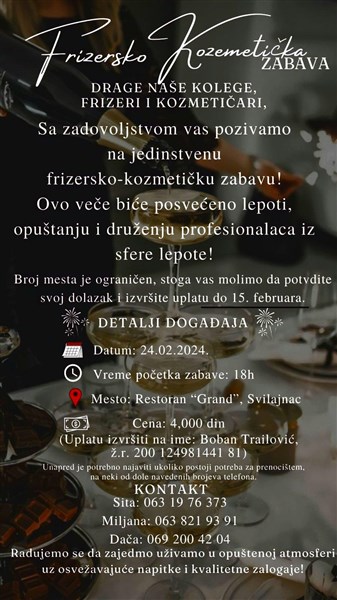 Krajem februara 2. Frizersko-kozmetičarska zabava u Svilajncu