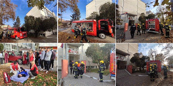 Pokazna vatrogasno-spasilačka vežba kod Doma učenika Srećno