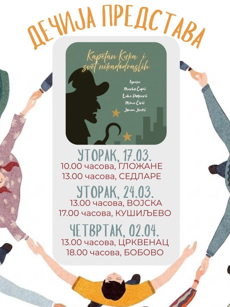 Dečija predstava”Kapetan Kuka i svet nikad odraslih”u seoskim sredinama