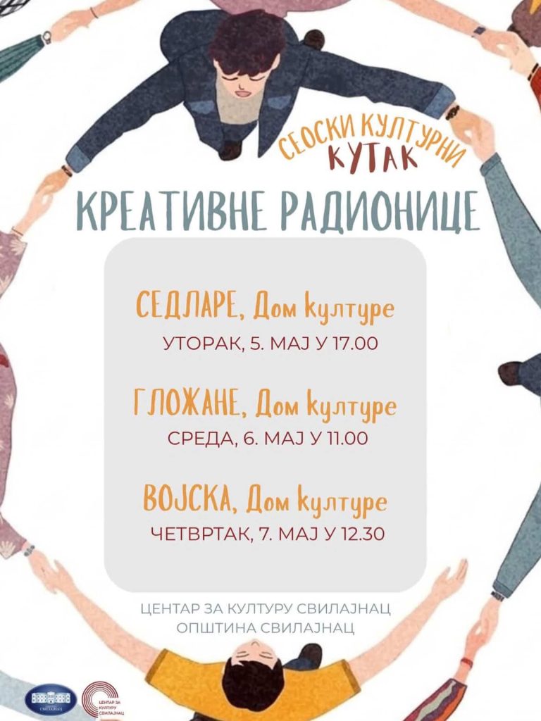 U Domovima kulture u selima Opštine Svilajnac održavaju se Kreativne radionice za najmlađe