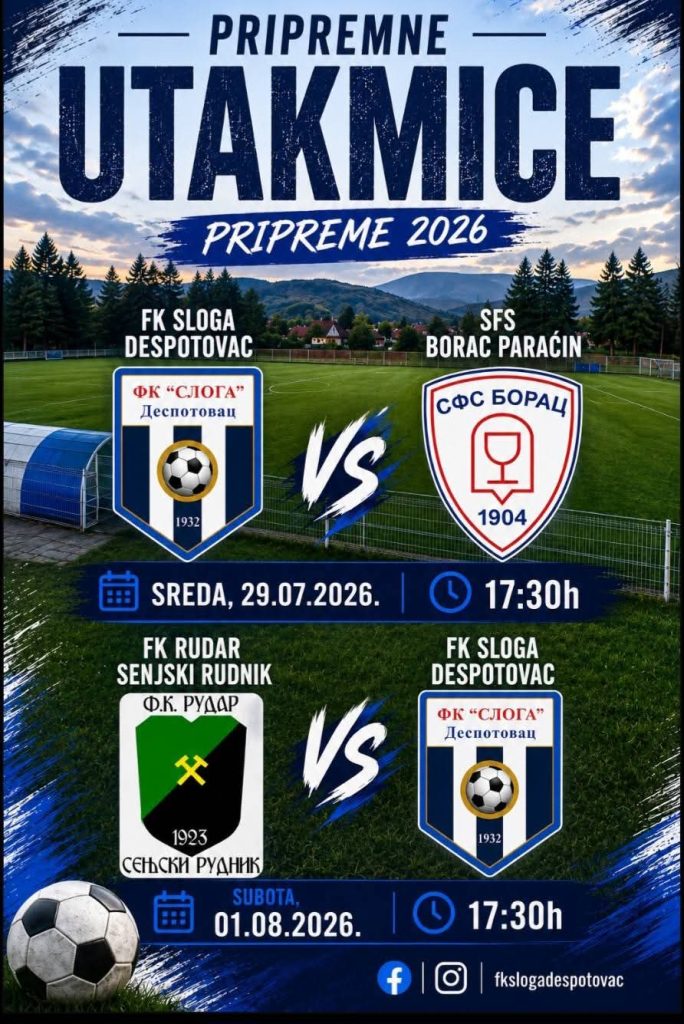 Pripremne utakmice fudbalera “Sloge” iz Despotovca